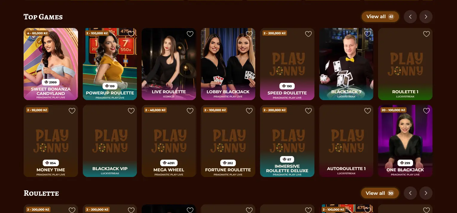 Live-Casino-Tisch mit Roulette bei PlayJonny