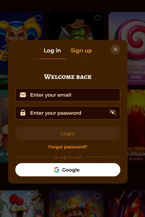 PlayJonny Login-Bildschirm auf Desktop und Smartphone